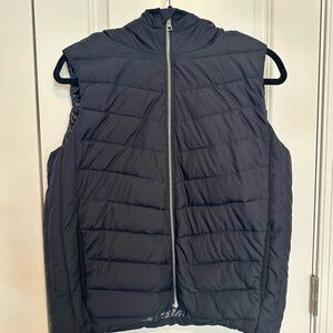 Women’s Navy Hooded Quilted Puffer Vest